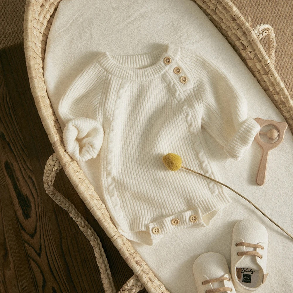 Button Sweater Romper