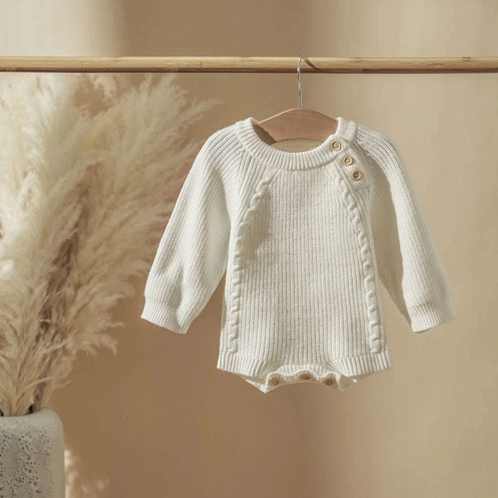 Button Sweater Romper