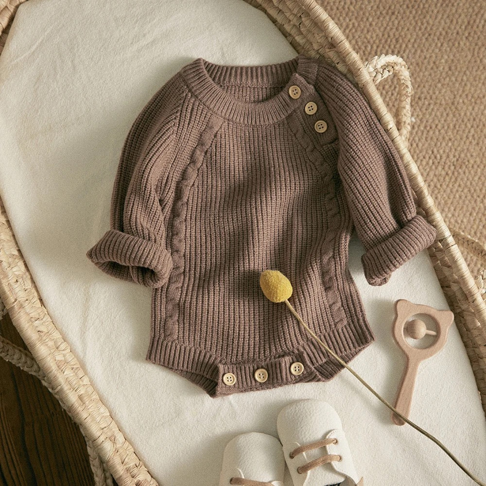 Button Sweater Romper