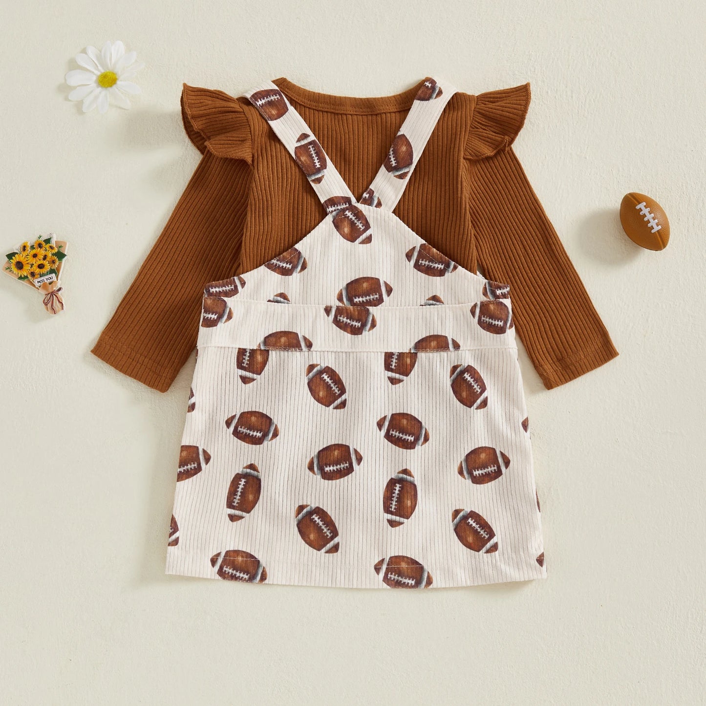 Baby Girl Football Dress & Bodysuit Set – Toddler Outfit
