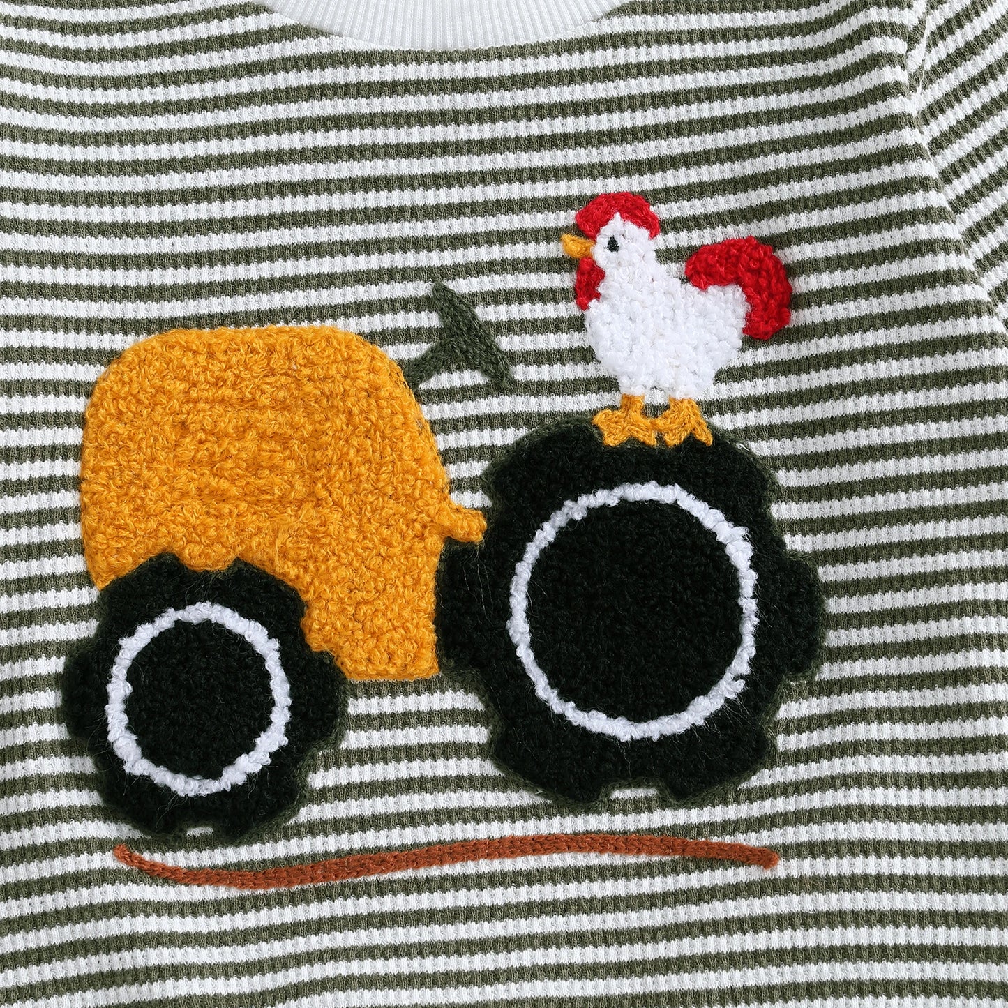 Baby & Toddler Tractor Sweatsuit Set – Fall – Rooster Embroidery Outfit