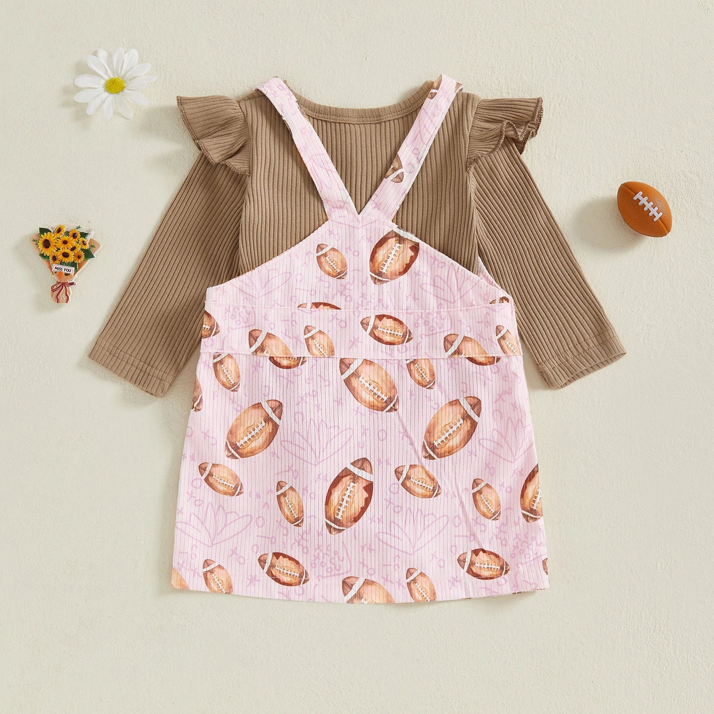 Baby Girl Football Dress & Bodysuit Set – Toddler Outfit