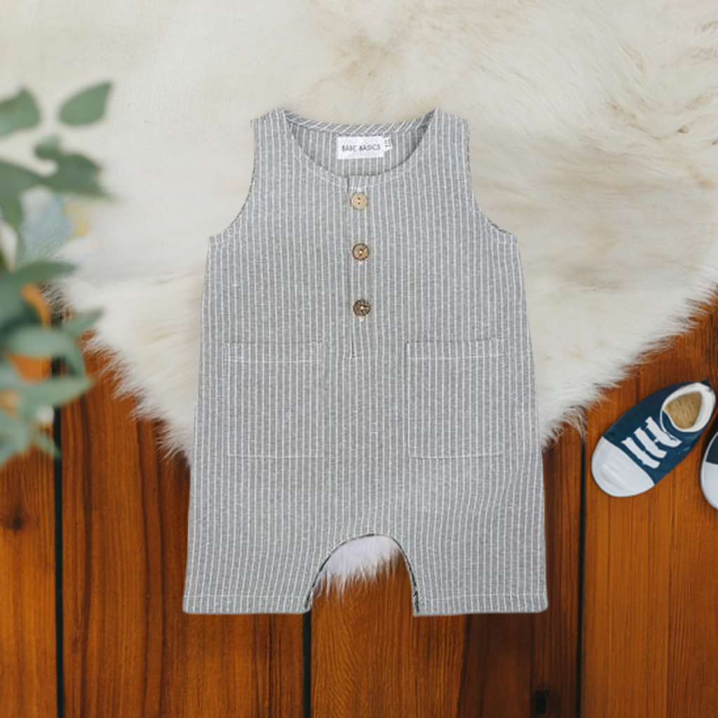 Grey & White Romper