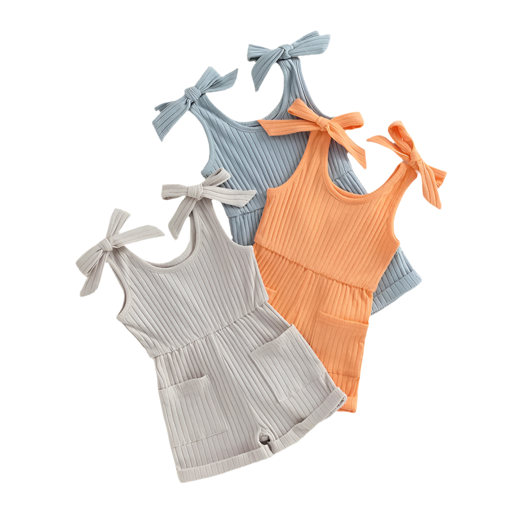 Ribbed Bow Romper