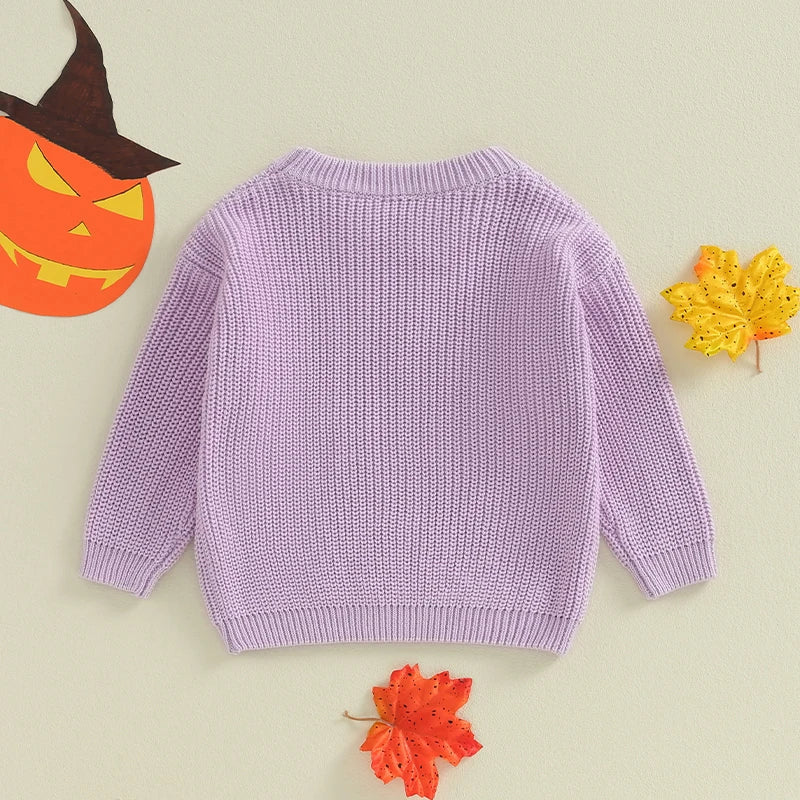 Baby Girl Halloween Knit Sweater – Fall/Winter – Warm Toddler Pullover