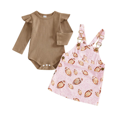 Baby Girl Football Dress & Bodysuit Set – Toddler Outfit