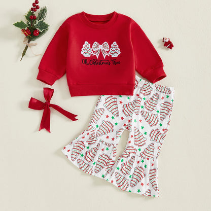 Baby Girl Christmas Tree Outfit – Holiday Winter – Toddler Set