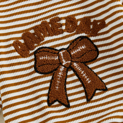 Toddler Girl Football Outfit - Game Day Sweatshirt and Pants Set for Fall