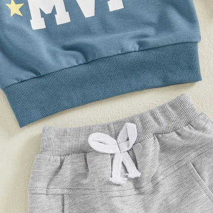 Baby Boy Football 2‑Piece Fall Outfit – Daddy’s Lil MVP