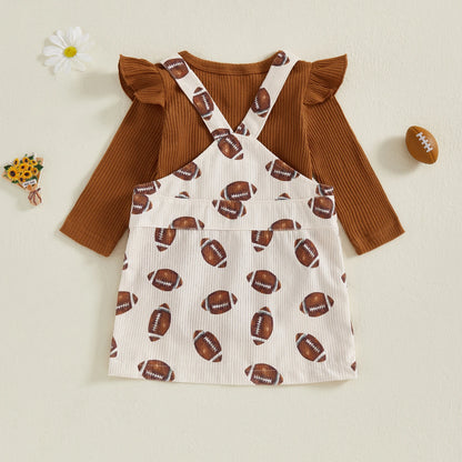 Baby Girl Football Dress & Bodysuit Set – Toddler Outfit