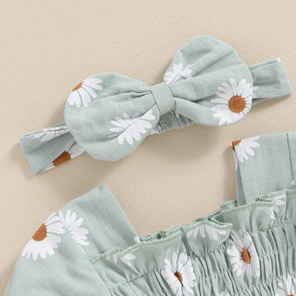 Daisy Smocked Romper & Headband