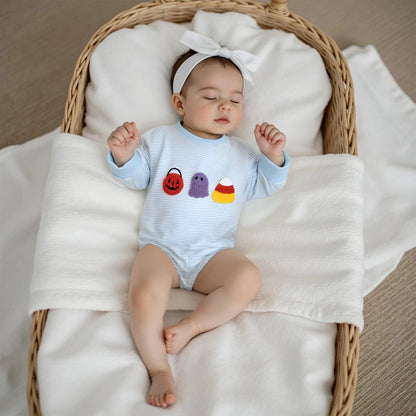 Baby Halloween Romper – Striped Fall Outfit – Infant Toddler Bodysuit