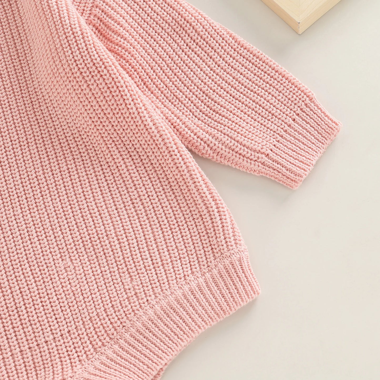 Gender Neutral Baby Toddler Knit Round Neck Long Sleeve Bodysuit