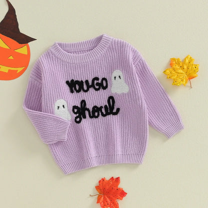 Baby Girl Halloween Knit Sweater – Fall/Winter – Warm Toddler Pullover