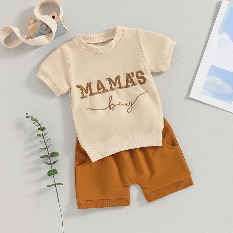 Mama’s boy shirt and shorts clothes set