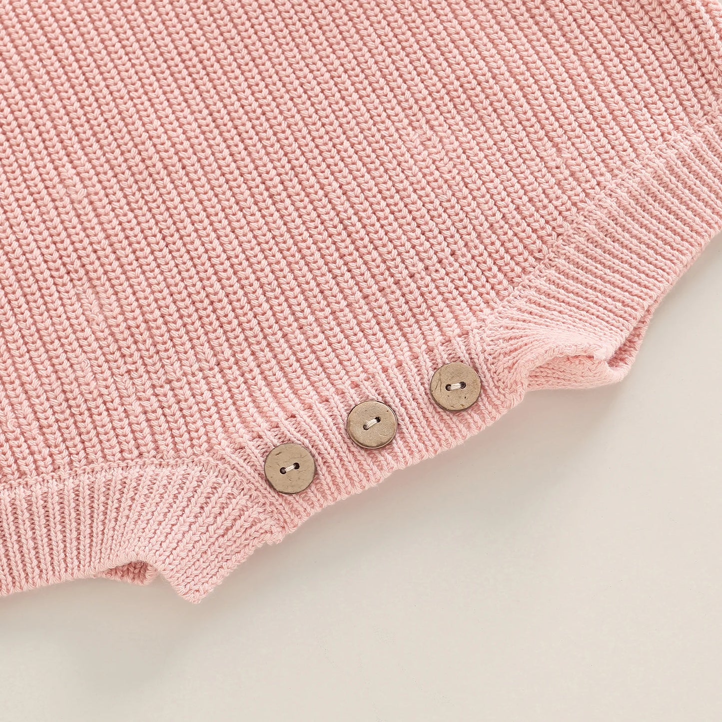 Gender Neutral Baby Toddler Knit Round Neck Long Sleeve Bodysuit
