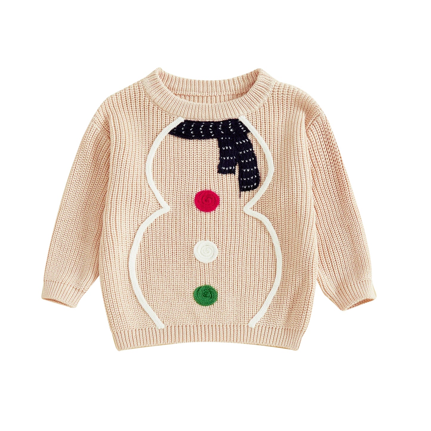 Baby Christmas Snowman Knit Sweater – Winter/Fall – Warm Pullover for Boys & Girls