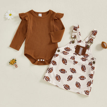 Baby Girl Football Dress & Bodysuit Set – Toddler Outfit