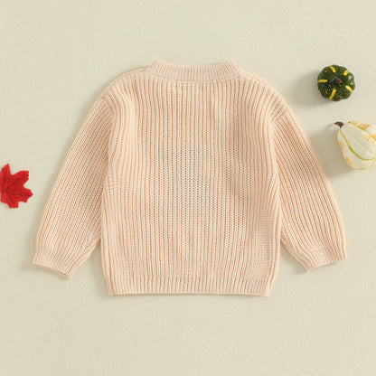 Baby & Toddler Halloween Ghost Sweater – Fall – Warm Knit Long Sleeve Top