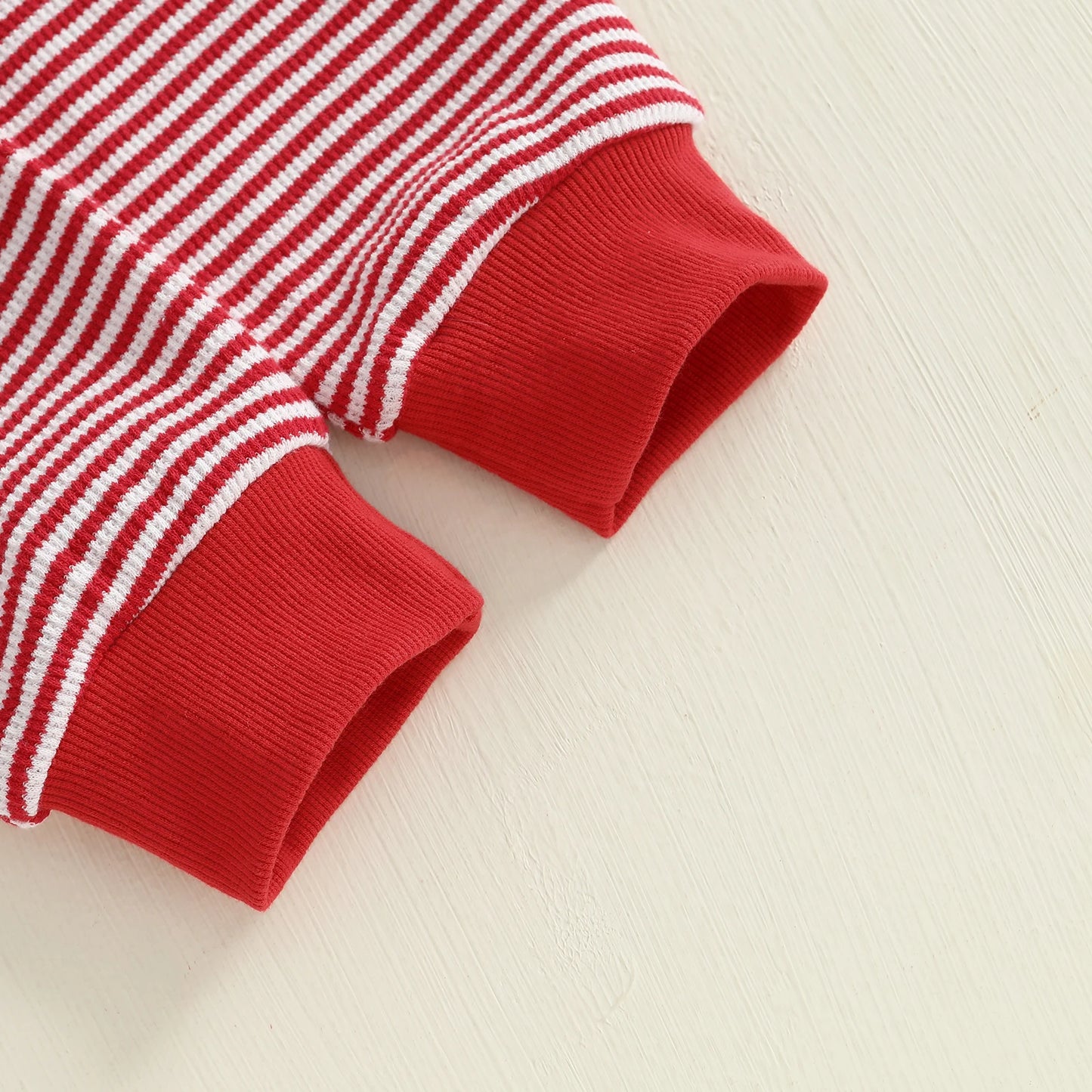 Baby Boy Christmas Tractor Outfit – Fall/Winter – Striped Sweatsuit Set