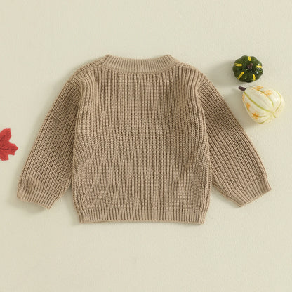 Baby & Toddler Halloween Ghost Sweater – Fall – Warm Knit Long Sleeve Top