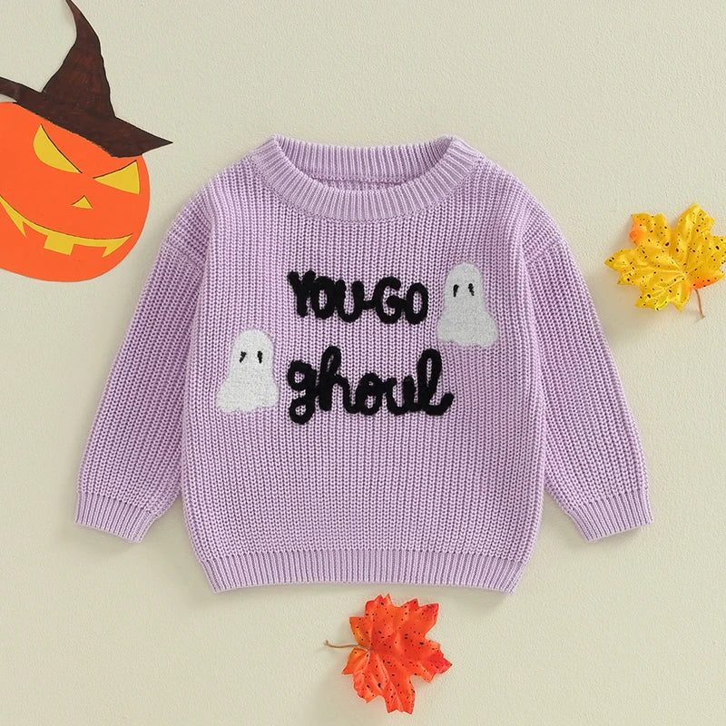 Baby Girl Halloween Knit Sweater – Fall/Winter – Warm Toddler Pullover
