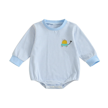 Baby Halloween Romper – Striped Fall Outfit – Infant Toddler Bodysuit