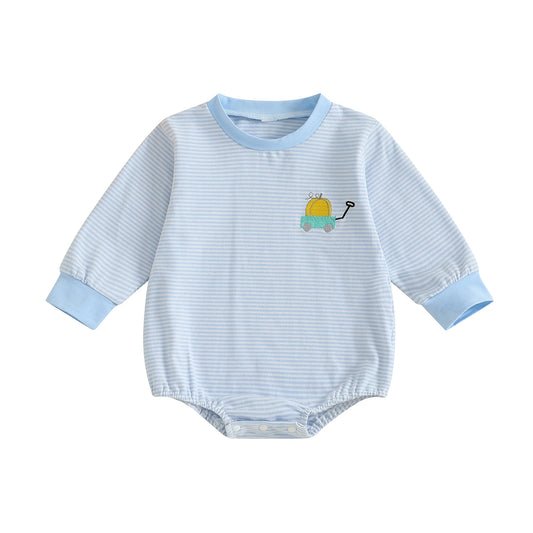 Baby Halloween Romper – Striped Fall Outfit – Infant Toddler Bodysuit