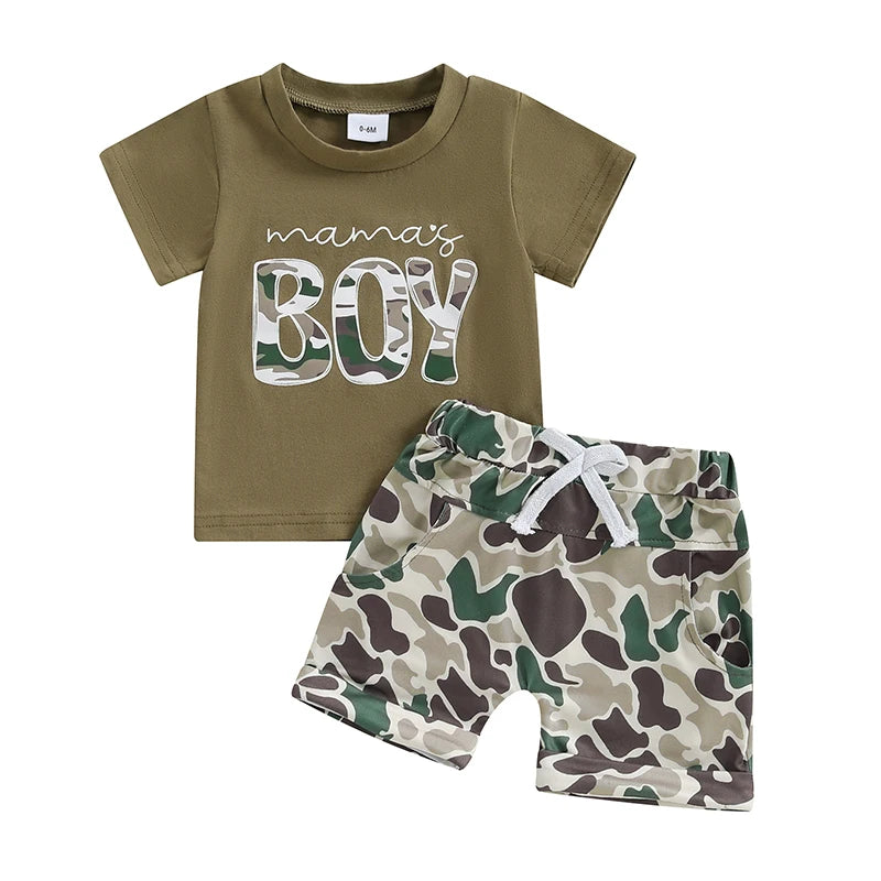 Baby and Toddler Boys Camo "Mama's Boy" Set