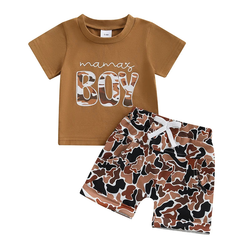 Baby and Toddler Boys Camo "Mama's Boy" Set