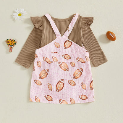 Baby Girl Football Dress & Bodysuit Set – Toddler Outfit