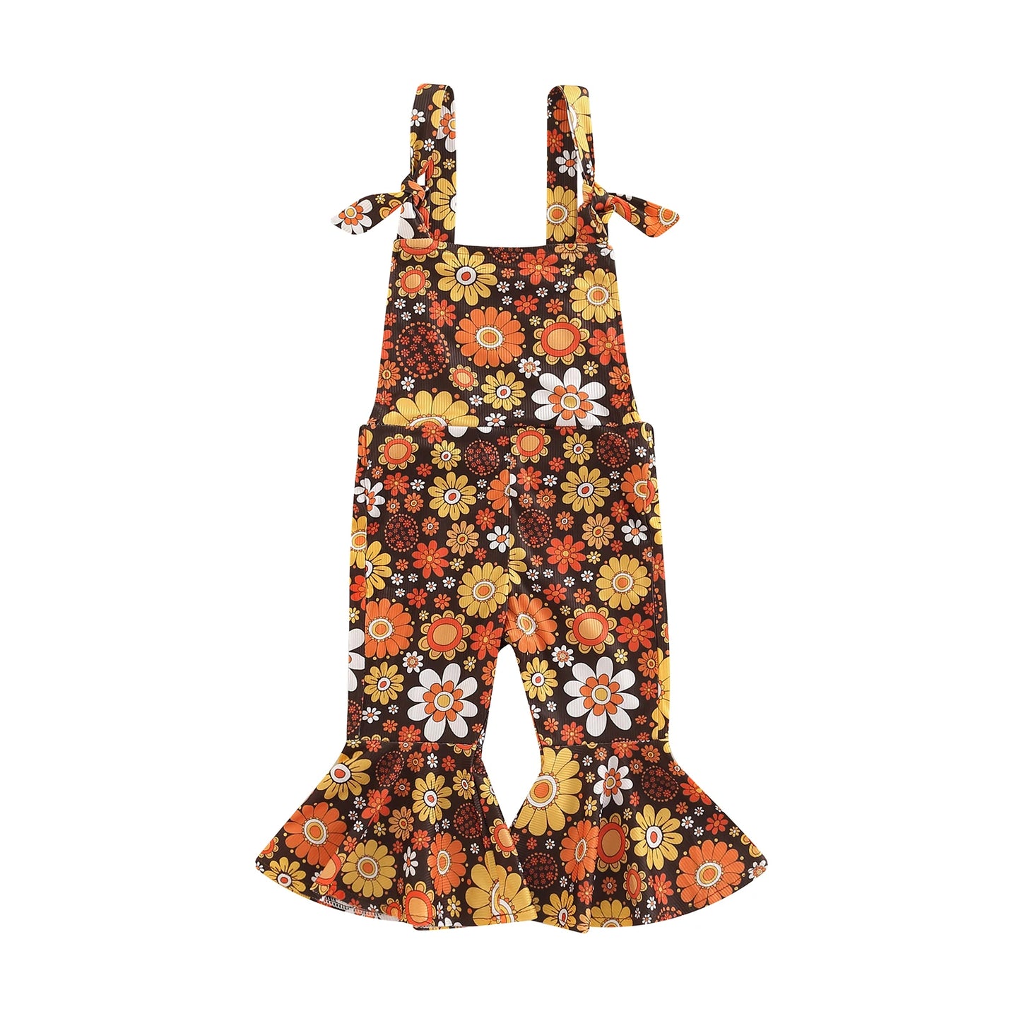 Toddler Baby Kid Girl Romper Sleeveless Off Shoulder Flower Print Loose Long Ruffle Romper