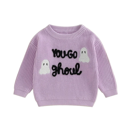 Baby Girl Halloween Knit Sweater – Fall/Winter – Warm Toddler Pullover
