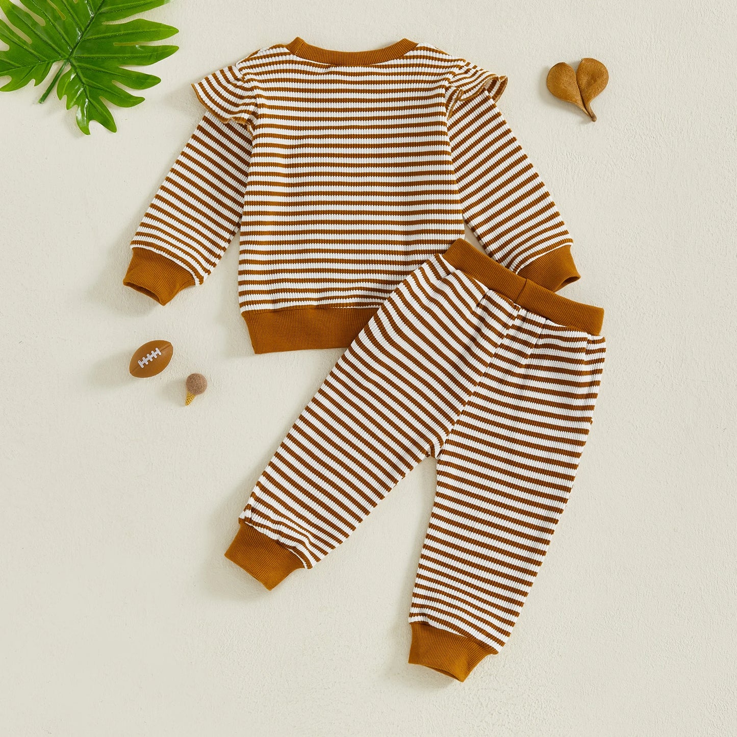 Toddler Girl Football Outfit - Game Day Sweatshirt and Pants Set for Fall