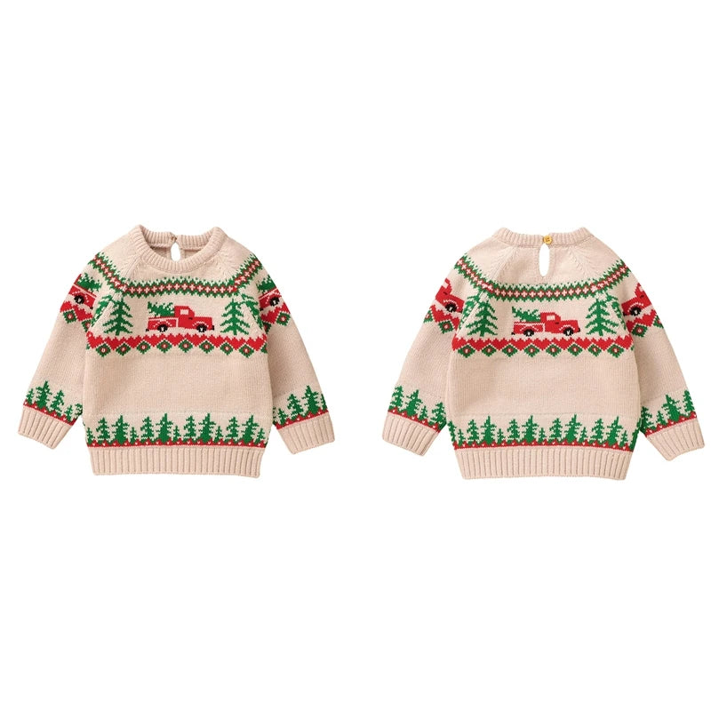 Classic Tree & Truck Christmas Sweater