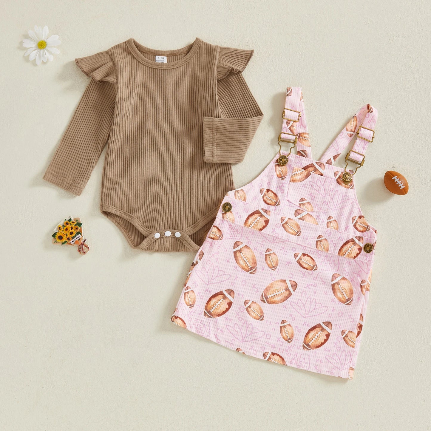 Baby Girl Football Dress & Bodysuit Set – Toddler Outfit
