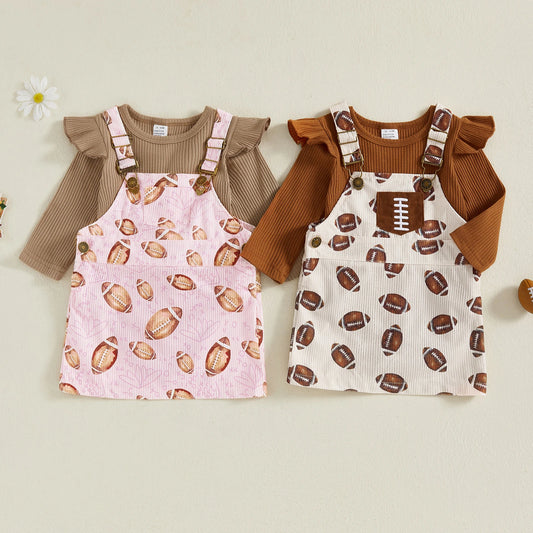 Baby Girl Football Dress & Bodysuit Set – Toddler Outfit