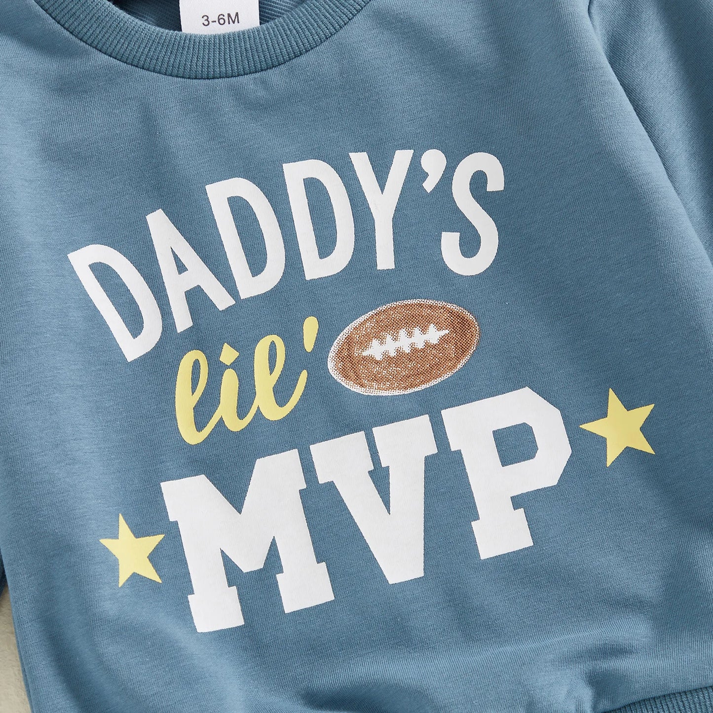 Baby Boy Football 2‑Piece Fall Outfit – Daddy’s Lil MVP