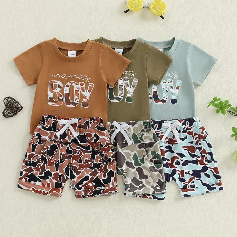 Baby and Toddler Boys Camo "Mama's Boy" Set