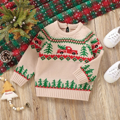 Classic Tree & Truck Christmas Sweater