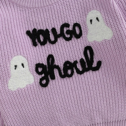 Baby Girl Halloween Knit Sweater – Fall/Winter – Warm Toddler Pullover
