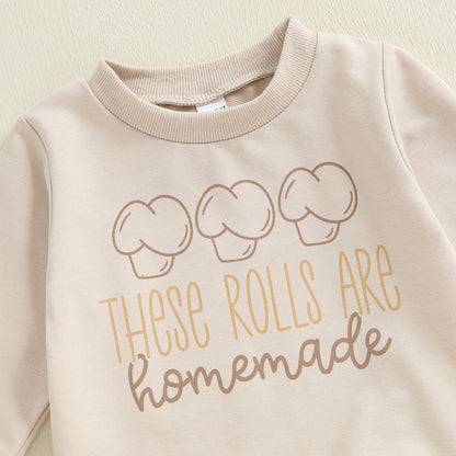 Baby & Toddler Thanksgiving Outfit – Fall – Long Sleeve Top & Elastic Pants 2‑Piece Set