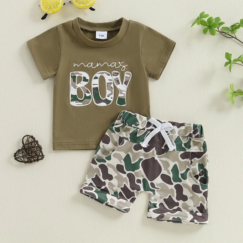 Baby and Toddler Boys Camo "Mama's Boy" Set