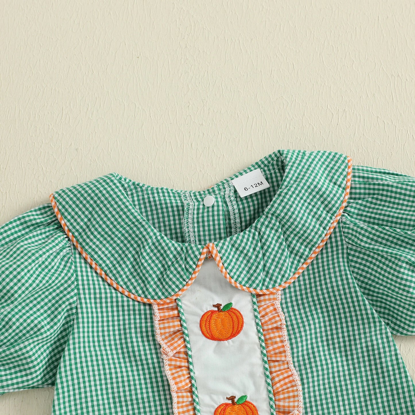 Baby Girl Pumpkin Plaid Dress – Autumn/Fall – Toddler Halloween Outfit