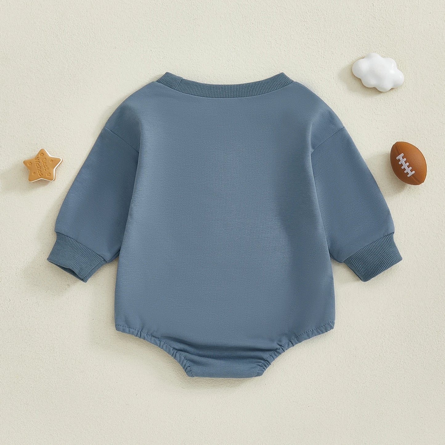 Baby Boy Football Romper – "1st Year Down" Long Sleeve Jumpsuit – Infant Toddler Outfit for Fall, Spring, Baby Shower Gifts