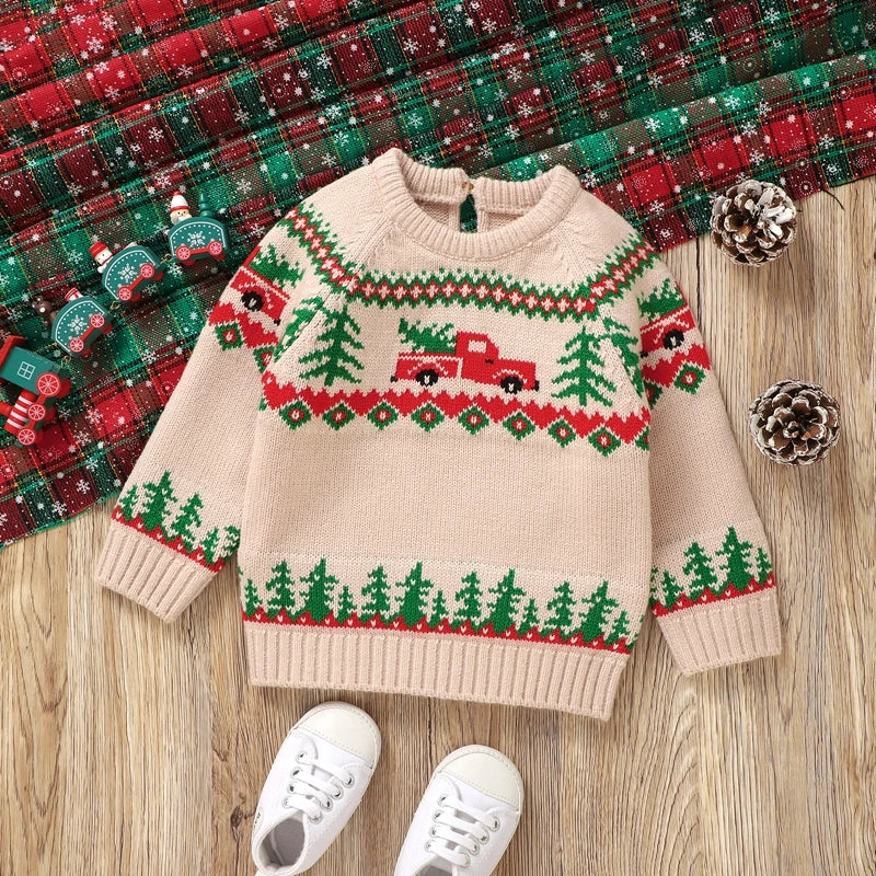 Classic Tree & Truck Christmas Sweater